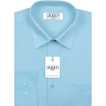 Pánská košile Pánská košile AMJ jednobarevná JD060, tyrkysová, dlouhý rukáv, vel. 40