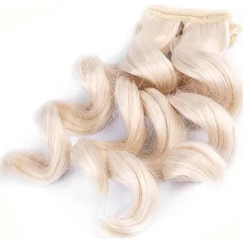 Výtvarná sada Vlásky pro panenky 25Cm blond vlnité (Paruka / vlasy pro panenky 25 cm vlnité blond)
