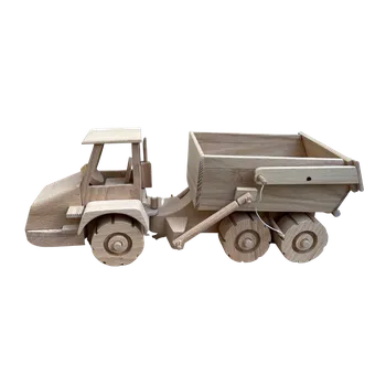 Dřevěná hračka Tahač s výklopným přívěsem