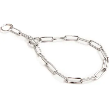 Obojek pro psa HUHUBAMBOO obojek stahovací řetízek oválná oka 60 cm, chrom