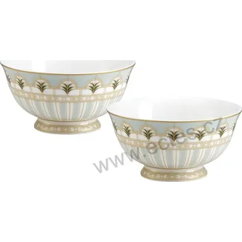 Pozzi M ROSITA porcelánové dezertní misky zelené větvičky a ornamenty 250ml 2 ks