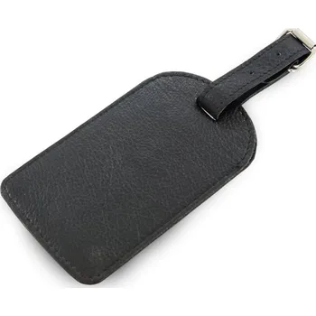 Černá kožená visačka na zavazadlo 619-5405-60