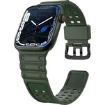Beweare Silikonový řemínek Triple Protection pro Apple Watch 8 / 7 / 6 / 5 / 4 / 3 / 2 / SE (41/40/38 mm) - zelený