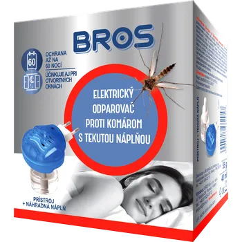 Elektrický lapač 08295 Bros Elektrický odpařovač proti komárům s tekutou náplní 60 nocí bez komárů