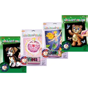 kreativní sada SMT Creatoys Korálkový obrázek s doplňky asst 3 druhy na kartě 23x32cm