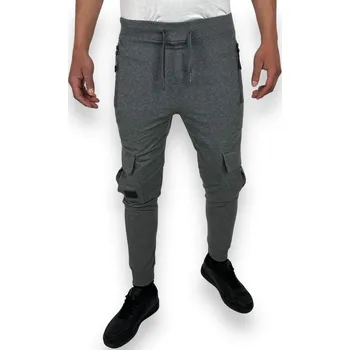 Egret Pánské šedé tepláky s manžetou Barva: Šedá, Velikost: M