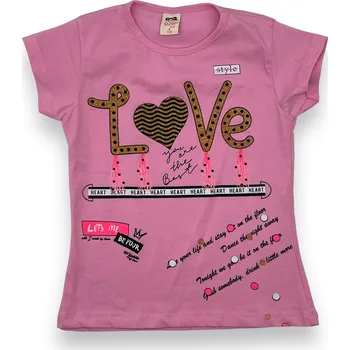 Diw Dívčí trička s krátkým rukávem ERIKA Barva: Světle růžová, Velikost: 116