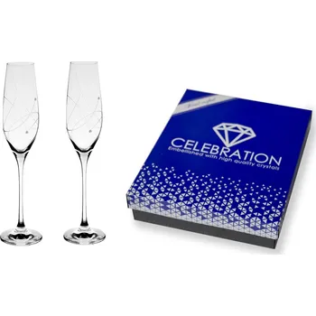 Sklenice Bohemia Crystal Sklenice na sekt, přátelská souprava galaxie - 2 ks. Swarovski, Preciosa 210ml