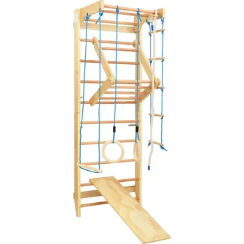 prolézačka Domácí prolézačka s žebříky a kruhy 80 x 60 x 220 cm dřevo