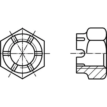 Matice PROFISTYL DIN 935 matice korunková 8.8 černá jemný závit Varianta: DIN 935 matice korunková pev. 8.8 jemný závit M10x1,25