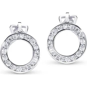 Náušnice ŠPERKY-NM, Zlaté kulaté zirkonové náušnice 1108