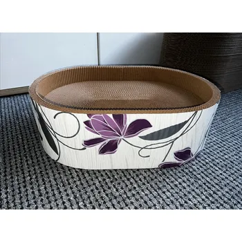 Chovatelství Kartonový pelíšek 50 cm fialová kytka (Kartonový pelíšek )