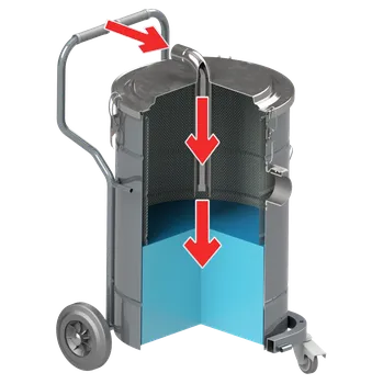 Předřazený separátor nečistot DELFIN vysávání horkého materiálu