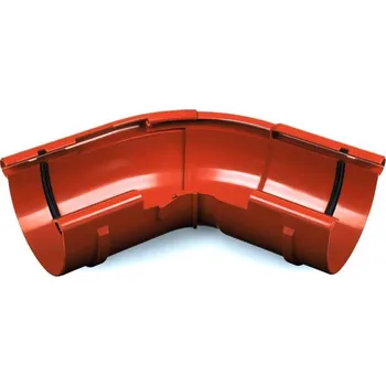 okap BRYZA nastavitelný vnější roh žlabu 120°–145° plastový Ø 125 mm, Cihlově červená RAL 8004