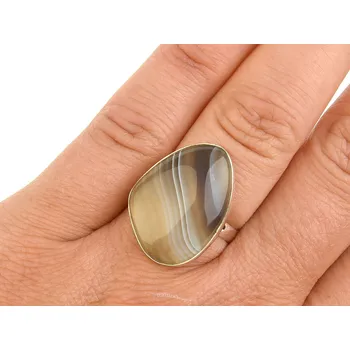 Prsten Achátový prsten stříbro Ag 925/1000 5,8g vel.57