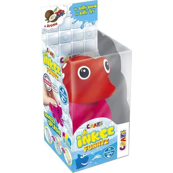 CRAZE INKEE Funnyz Stříkací zvířátko do vany + šumivá vodní bomba 80g DESIGN: REJNOK