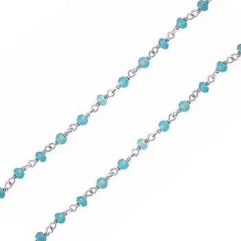 Řetízek Stříbrný náhrdelník s pravým apatitem Arika INS1016NAP