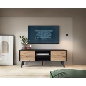 Televizní stolek Praktický televizní stolek Willow - černá/dub artisan