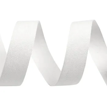 Stuha Pro Háčkování Bavlněná stuha plátnovka 15 mm bílá