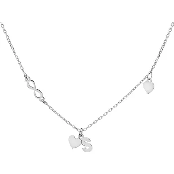 Náhrdelník Stříbrný náhrdelník - písmeno S, nekonečno, srdce - AP534-8625