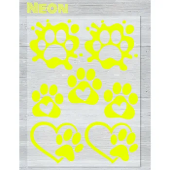 Galanterie Engross Nažehlovací neonový obrázek - Stopy se srdíčkem barva: žlutá