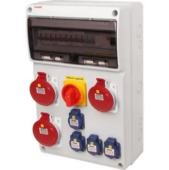 modulární přístroj a rozvaděč v6732 - ZSFV40003000.1 /3952 Zásuvková skříň IP44 jištěná s chráničem 63/4/003 a hl. vypínač