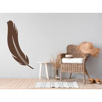 Samolepící dekorace Pírko samolepka na zeď 26 x 46 cm