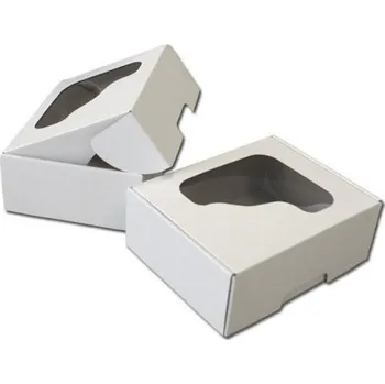 Jednorázové nádobí Krabice kartónová s okénkem, jednodílná 252 x 194 x 92 mm