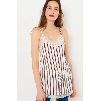 Dámská halenka Bílý pruhovaný top CAMAIEU - Dámské CAMAIEU šedá | růžová 1920236