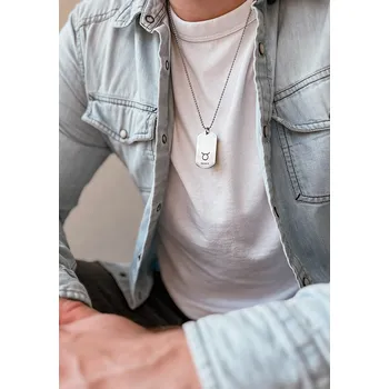 Náhrdelník Náhrdelník vojenská známka se znamením ocelový Kozoroh