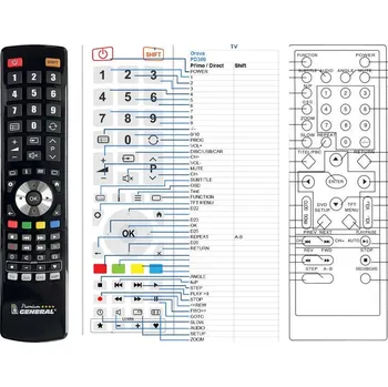 ORAVA PD-306, PD-309 - kompatibilní značkový dálkový ovladač General