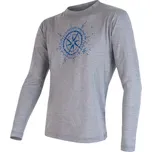 SENSOR MERINO ACTIVE COMPASS pánské triko dl.rukáv šedá velikost M