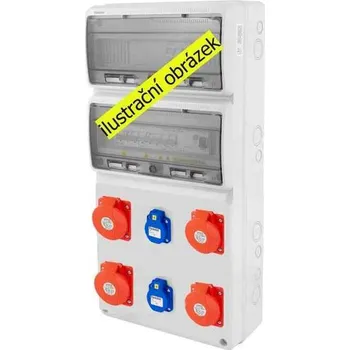 modulární přístroj a rozvaděč v849 - ZSF20202000.1 /3977 Zásuvková skříň IP44 jištěná s chráničem 80/4/003