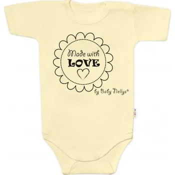Kojenecké oblečení Body krátký rukáv Made with love, Baby Nellys, žluté, vel. 68, 68 (3-6m)