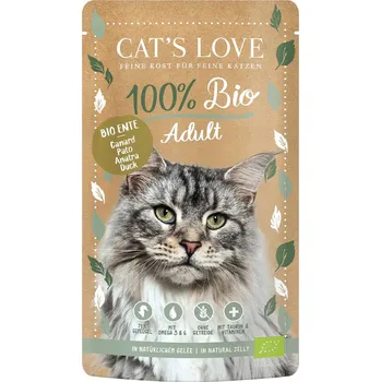 Krmivo pro kočku Cat's Love ADULT BIO kachní maso 6× 100 g