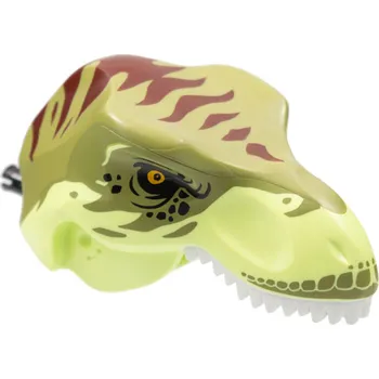 Hračka 98161c08pb01 Yellowish Green Dinosaur Head Tyrannosaurus rex with Pin (Žlutozelená hlava dinosaura Tyrannosaurus rex se špendlíkem)