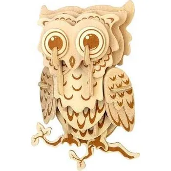 3D puzzle Woodcraft construction kit Woodcraft Dřevěné 3D puzzle sovička