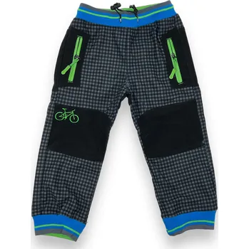 Chlapecké kalhoty Kugo Chlapecké šedé outdoorové kalhoty s gumou v pase a manžetami 01 Barva: Šedá, Velikost: 86