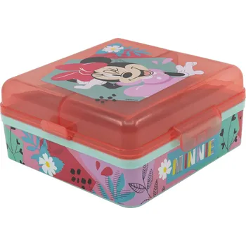 Svačinový box STOR Čtvercový Multi Box na svačinu Minnie Mouse