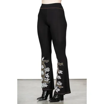 Dámské kalhoty kalhoty dámské (legíny) KILLSTAR - Serpent's Trick Bootcut - Black - XS