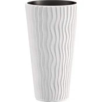 Květináč Prosperplast Květináč SANDY SLIM s vkladem 34,9 cm - barva: bílá