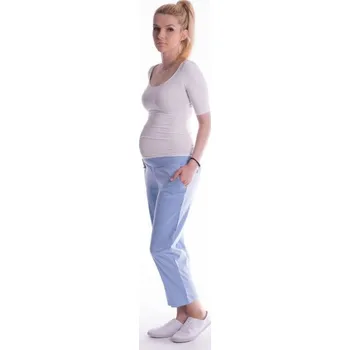 Be MaaMaa Těhotenské 7/8 bederní kalhoty - světle modré, Velikosti těh. moda M (38)