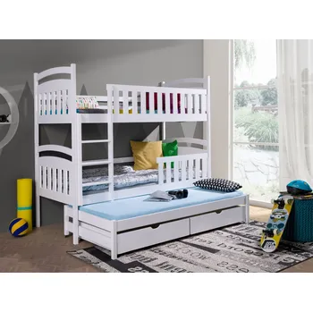 Postel Nabytek-dreveny.cz Patrová postel Kasia 90x200 cm masiv Rozměr postele: 90x200 cm, Odstín postele: šedá