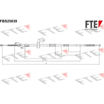 Brzdový systém Tažné lanko, parkovací brzda FTE 9250628