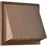 airRoxy PVSh 125 Plastová větrací mřížka 170x170 mm se stříškou, přírubou, klapkou a nástavcem, tmavě hnědá