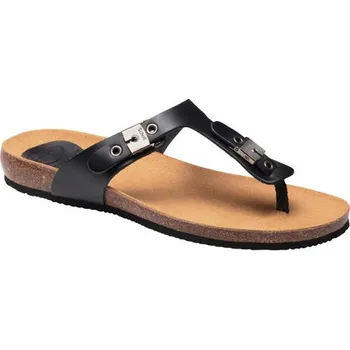 Dámské žabky Scholl BIMINI 2.0 dámské zdravotní žabky s Bioprint stélkou černé kožené