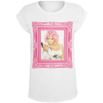 Dámské tričko Tričko z Nicki Minaj - Pink Baroque Frame - Ženy - bílá