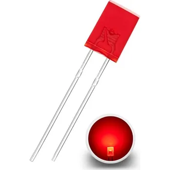 Polovodič LED Dioda obdélníková 2x5x7mm, Červená difuzní