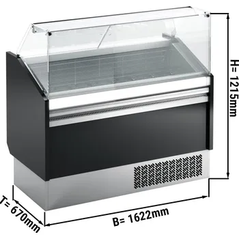 Vinotéka G.Gastro Zmrzlinový pult - 1,622 x 0,67 m - černý