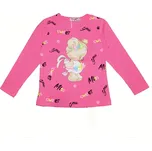 Dívčí tričko dl.r. KUGO KC9992, tmavě růžové